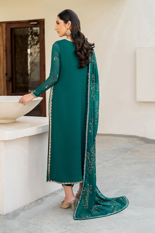 Elegant Hand Embellished Chiffon Dress Set