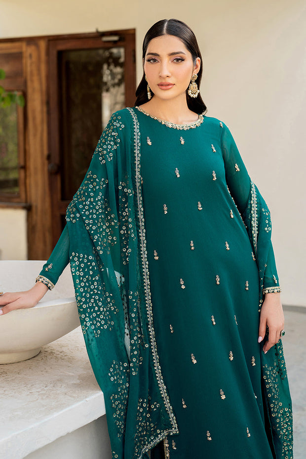 Elegant Hand Embellished Chiffon Dress Set