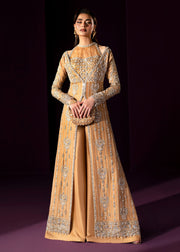 Oriana Golden Beige Pakistani Wedding Dress for Elegance