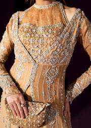 Oriana Golden Beige Pakistani Wedding Dress for Elegance