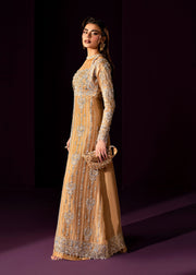 Oriana Golden Beige Pakistani Wedding Dress for Elegance