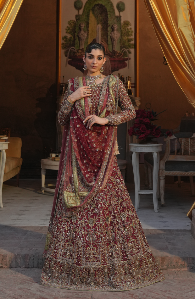 Luxurious Red Pakistani Bridal Lehenga for Modern Brides