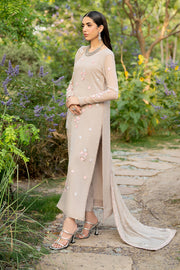 Elegant Hand Embellished Chiffon Dress Set in Rich Color
