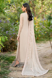 Elegant Hand Embellished Chiffon Dress Set in Rich Color