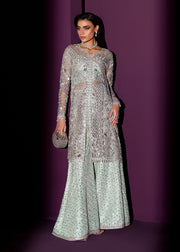 Elegant Turquoise Pakistani Wedding Dress with Embroidery