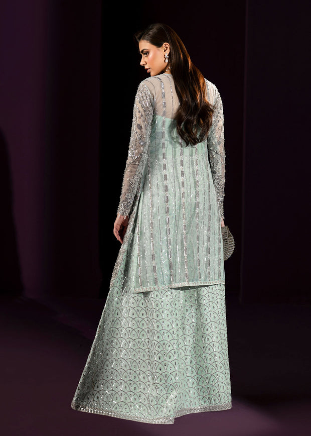 Elegant Turquoise Pakistani Wedding Dress with Embroidery