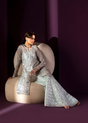 Elegant Turquoise Pakistani Wedding Dress with Embroidery