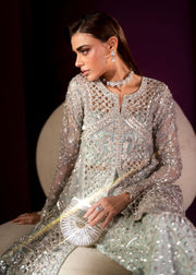 Elegant Turquoise Pakistani Wedding Dress with Embroidery