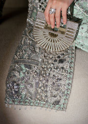 Elegant Turquoise Pakistani Wedding Dress with Embroidery