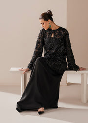 Cerys Black Pakistani Wedding Dress with Intricate Embellishments