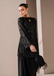 Cerys Black Pakistani Wedding Dress with Intricate Embellishments