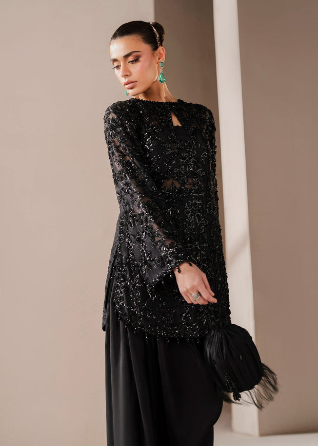 Cerys Black Pakistani Wedding Dress with Intricate Embellishments