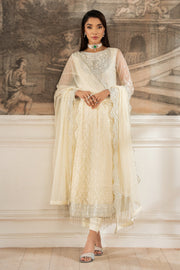 Elegant Sequins Embroidered Net Shirt with Silk Trouser