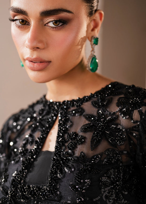 Cerys Black Pakistani Wedding Dress with Intricate Embellishments