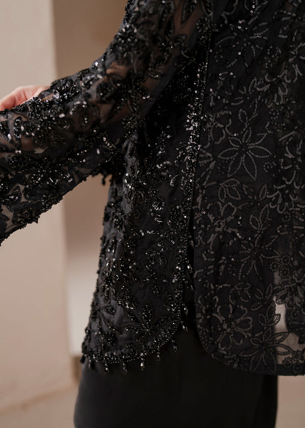 Cerys Black Pakistani Wedding Dress with Intricate Embellishments