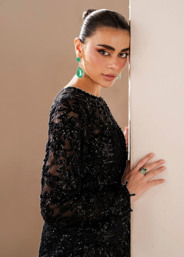 Cerys Black Pakistani Wedding Dress with Intricate Embellishments