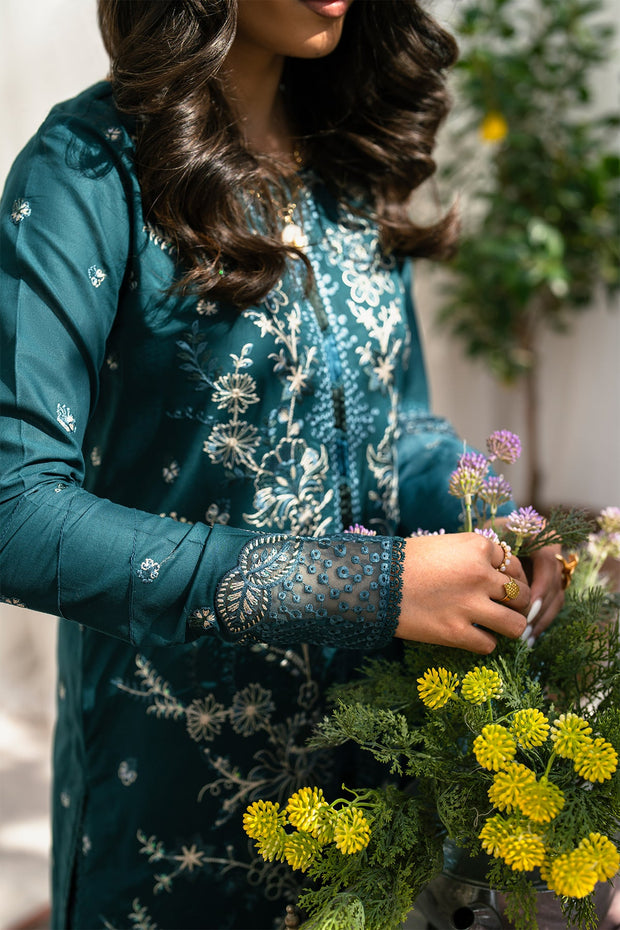 Elegant Green Lawn Shirt with Embroidered Dupatta