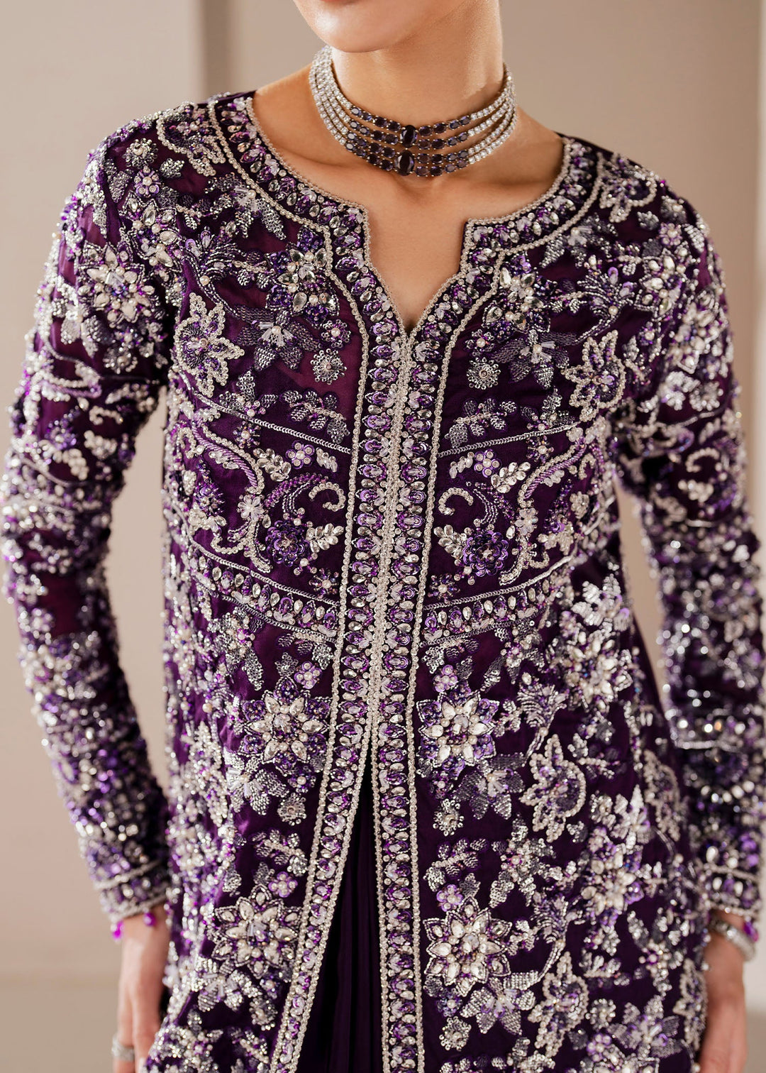 Enchanting Purple Pakistani Wedding Dress for Elegance