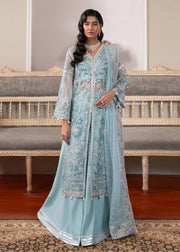 Enchanting Ice Blue Pakistani Party Dress for Festive Nights