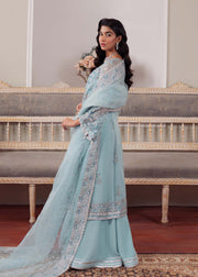 Enchanting Ice Blue Pakistani Party Dress for Festive Nights