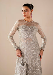Elegant Grey Pakistani Wedding Dress for Festive Occasions