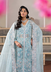 Enchanting Ice Blue Pakistani Party Dress for Festive Nights