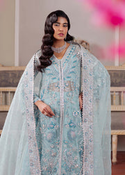 Enchanting Ice Blue Pakistani Party Dress for Festive Nights