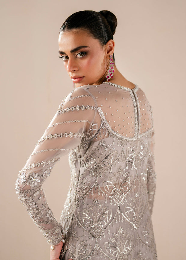 Elegant Grey Pakistani Wedding Dress for Festive Occasions