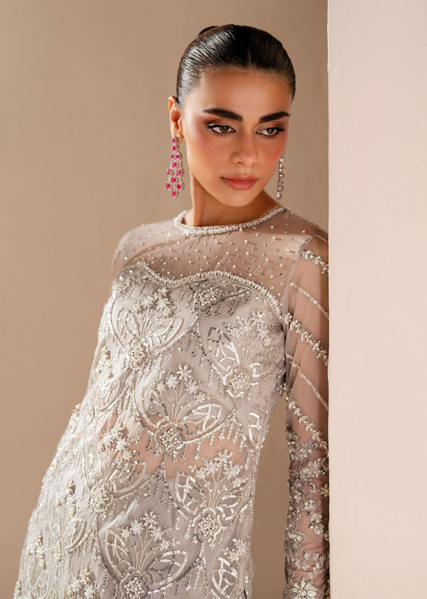 Elegant Grey Pakistani Wedding Dress for Festive Occasions