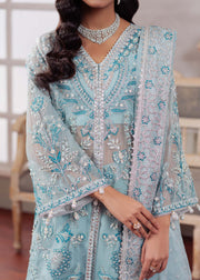 Enchanting Ice Blue Pakistani Party Dress for Festive Nights