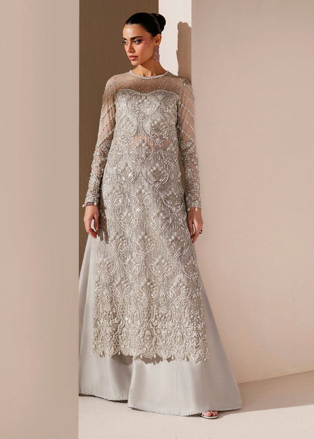 Elegant Grey Pakistani Wedding Dress for Festive Occasions