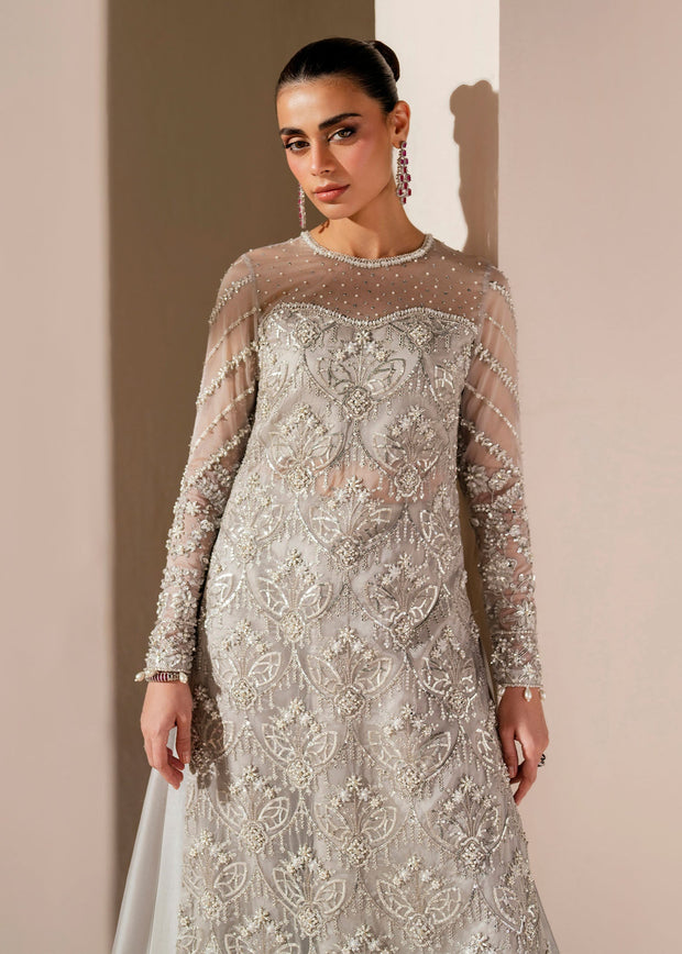 Elegant Grey Pakistani Wedding Dress for Festive Occasions