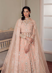 Elegant Peach Pink Pakistani Party Dress for Celebrations