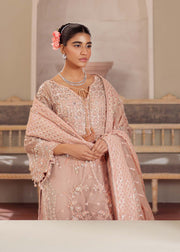 Elegant Peachy Pink Pakistani Party Dress for Any Occasion