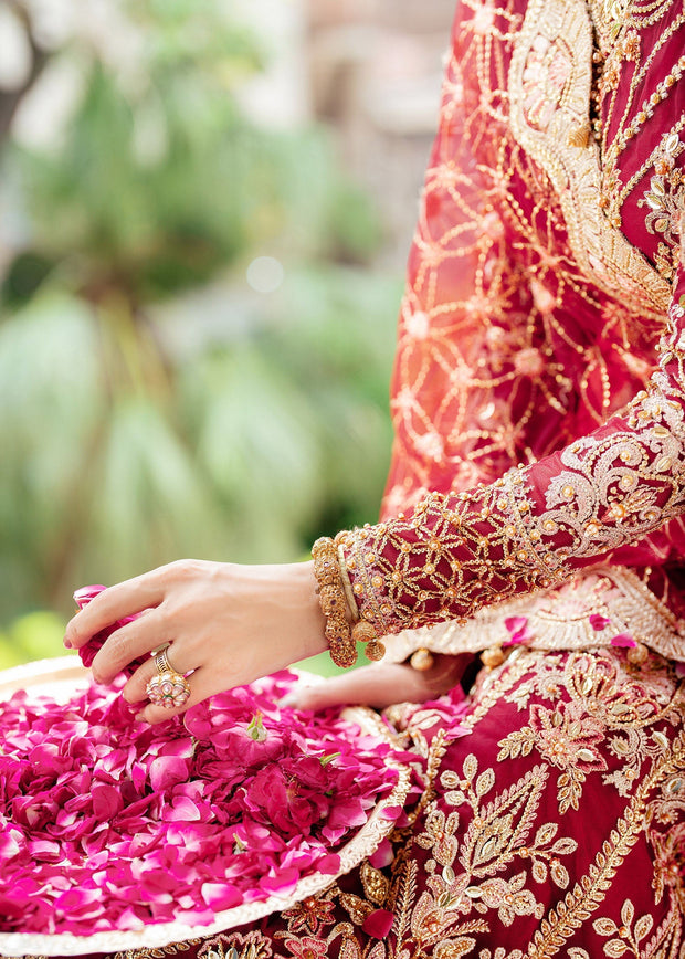 Ethereal Mehroon Pakistani Bridal Dress for Festive Occasions