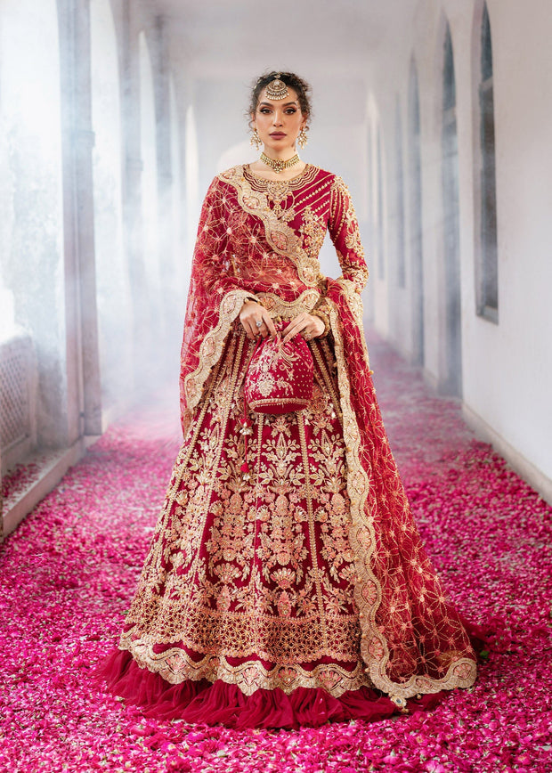 Elegant Mehroon Pakistani Bridal Dress for Festive Occasions