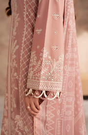 Elegant Embroidered Chikan Kari Lawn Shirt in White