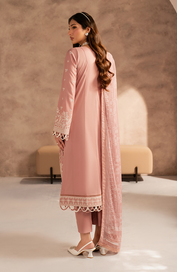 Elegant Embroidered Chikan Kari Lawn Shirt in White