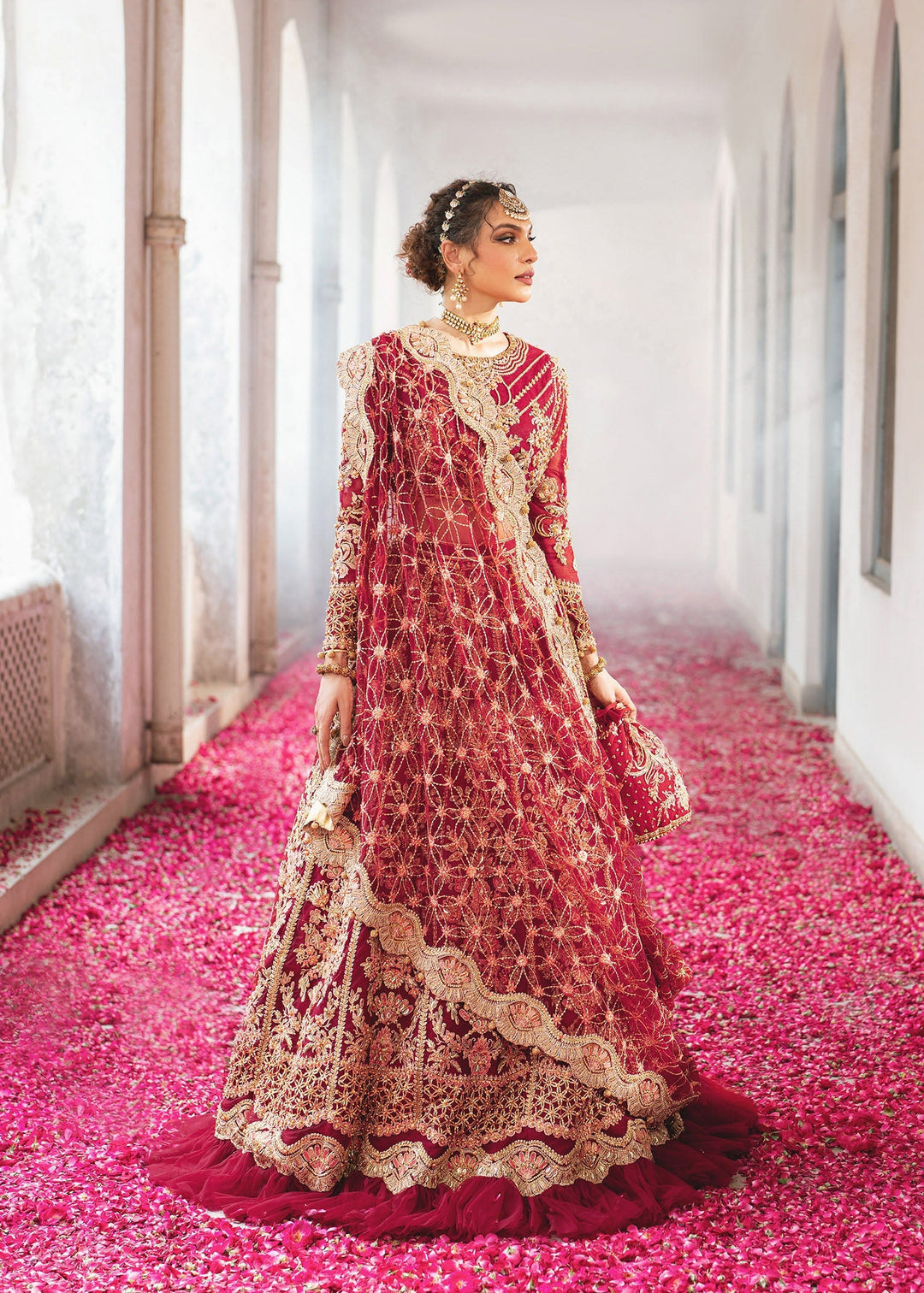 Ethereal Mehroon Pakistani Bridal Dress for Festive Occasions