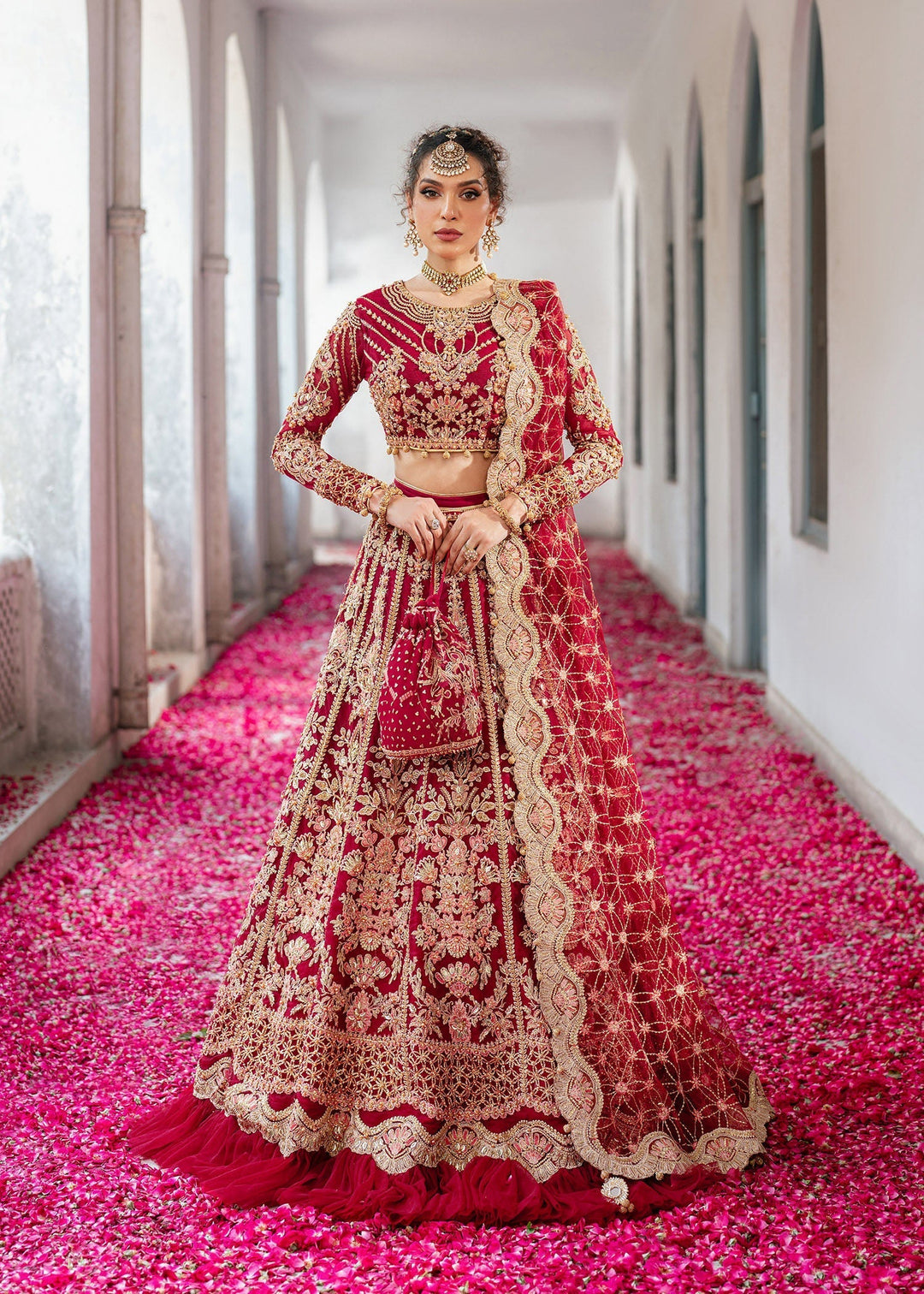 Elegant Mehroon Pakistani Bridal Dresses for Celebrations
