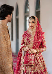 Ethereal Mehroon Pakistani Bridal Dress for Festive Occasions