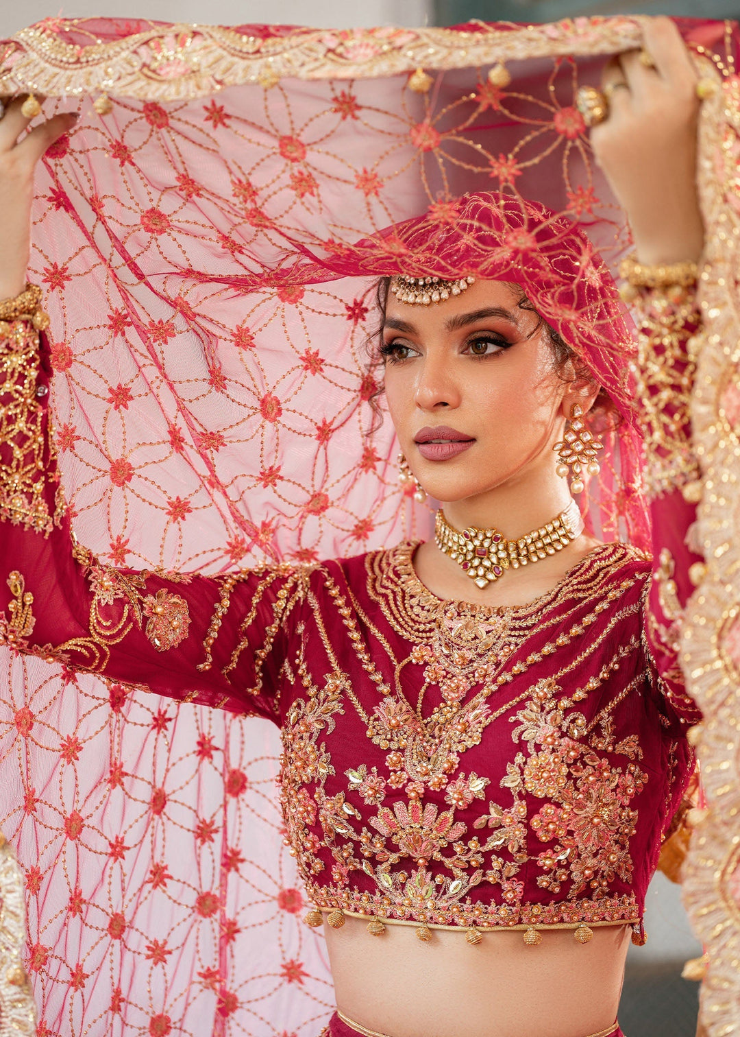 Elegant Mehroon Pakistani Bridal Dresses for Celebrations