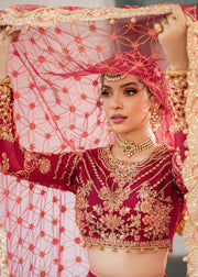 Ethereal Mehroon Pakistani Bridal Dress for Festive Occasions
