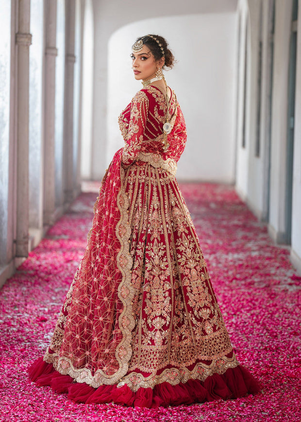 Ethereal Mehroon Pakistani Bridal Dress for Festive Occasions