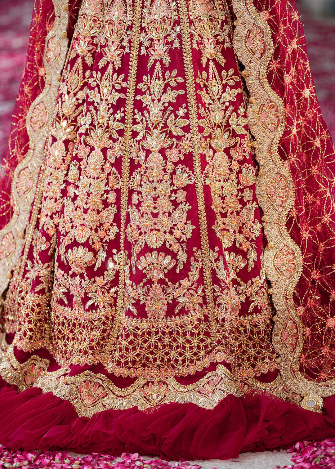 Ethereal Mehroon Pakistani Bridal Dress for Festive Occasions