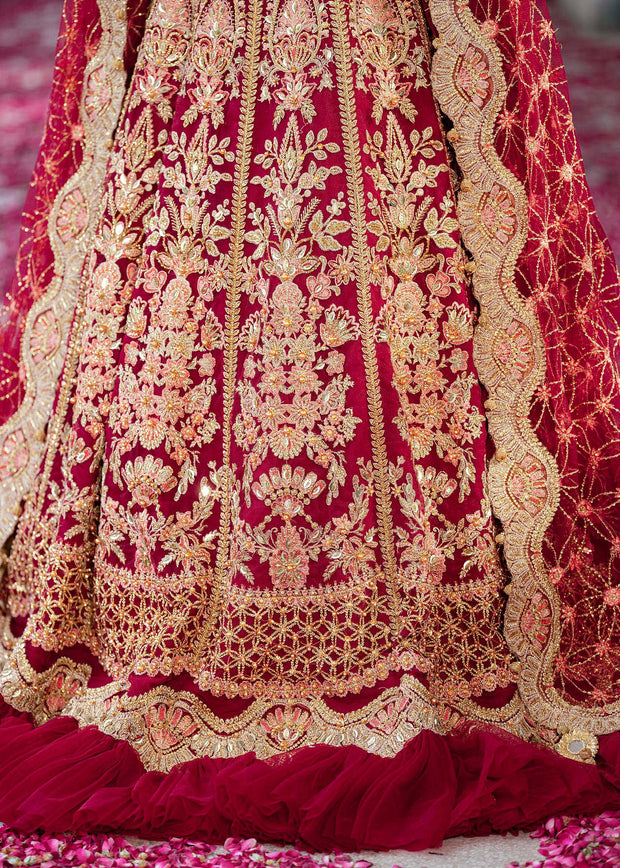 Ethereal Mehroon Pakistani Bridal Dress for Festive Occasions