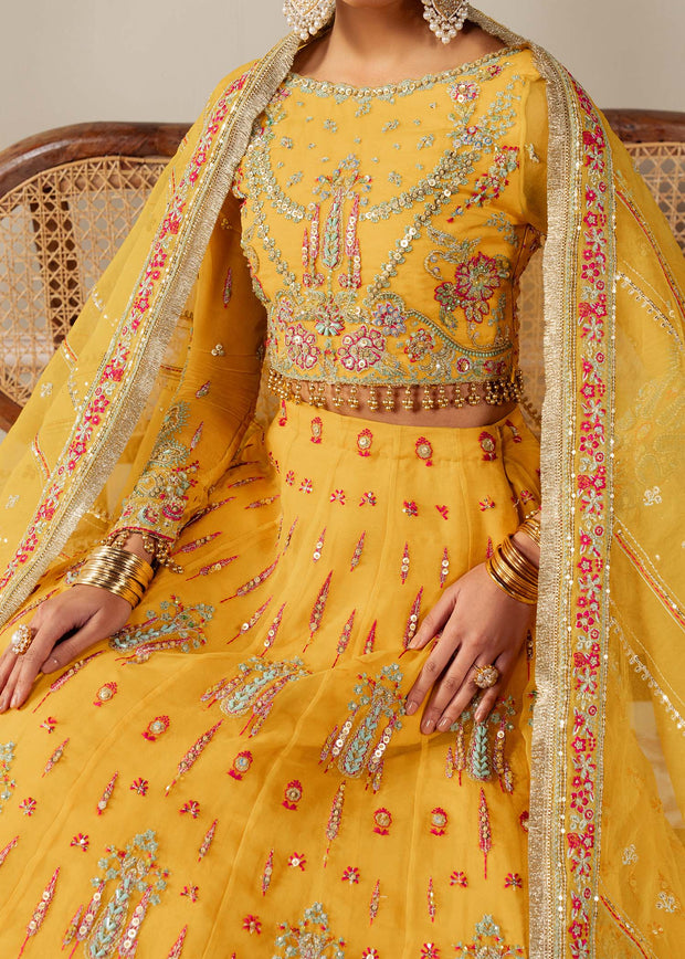 Radiant Yellow Pakistani Party Dress for Festive Gatherings