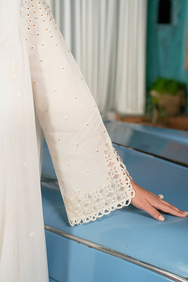 Elegant Embroidered Lawn Shirt with Chiffon Dupatta