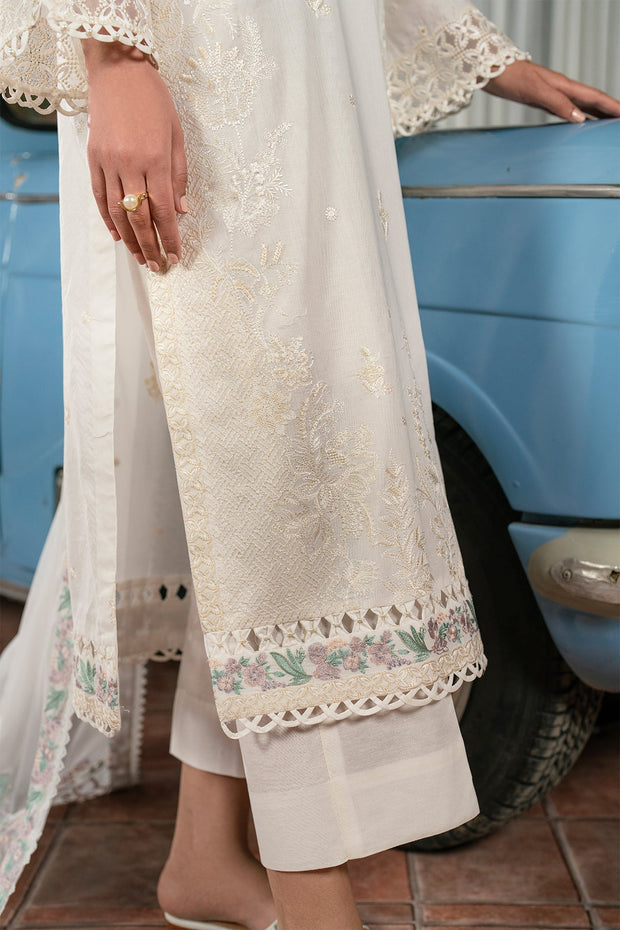 Elegant Embroidered Lawn Shirt with Chiffon Dupatta