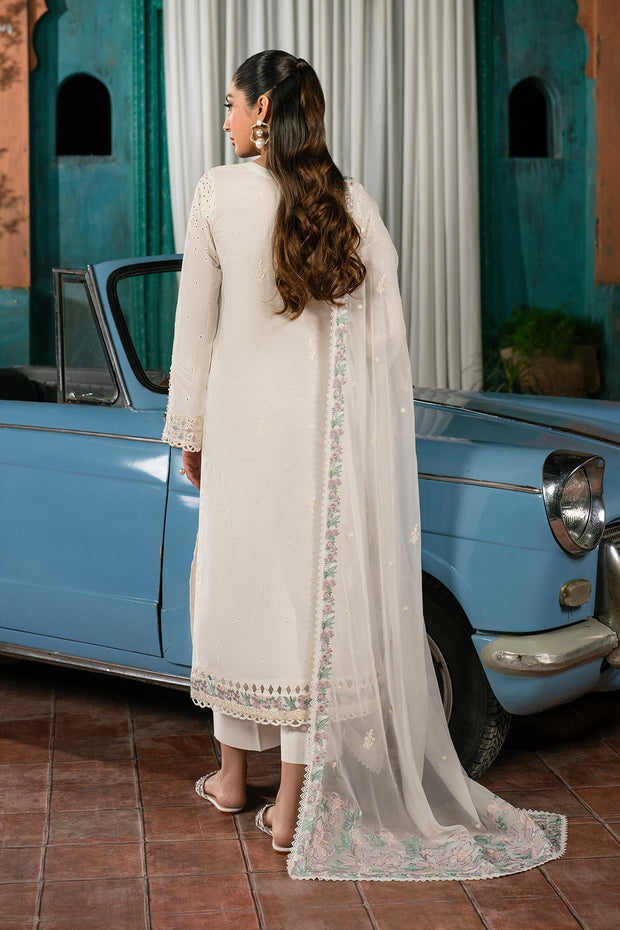 Elegant Embroidered Lawn Shirt with Chiffon Dupatta